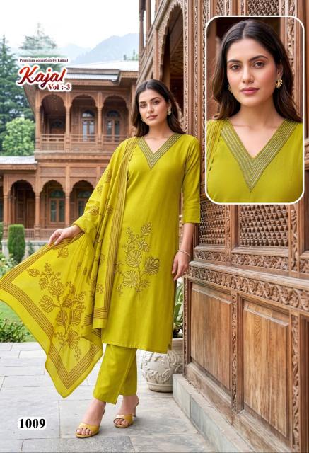 Desi kudi kajal 3 kurti manufacturer in surat